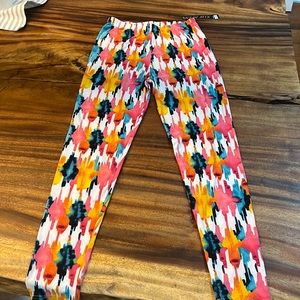 NEW MIX NWT WATERCOLOR BLUE PINK ORANGE YELLOW LEGGINGS ONE SIZE FITS SMALL/MED